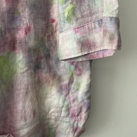 Blu No 9 100% Linen Relaxed Fit Multicolour Button Down Shirt Size Extra Large - Picture 5 of 6